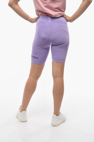 Shorts Ciclista in Tinta Unita con Logo Ricamato