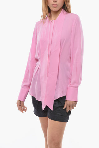 Silk Tie Neck Shirt
