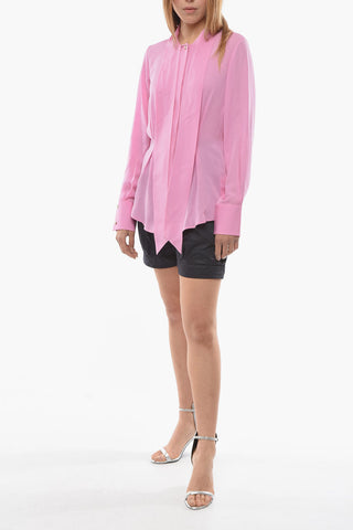 Silk Tie Neck Shirt