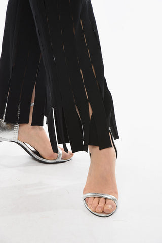 Pantaloni in Maglia Cut-Out con Fondo Sfrangiato