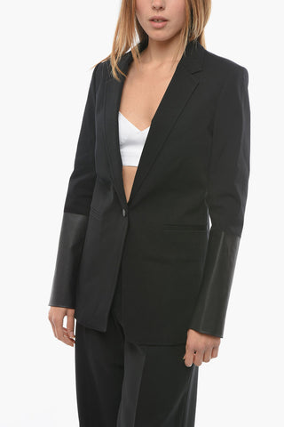 Denim 1 Button Blazer with Waxed Insert