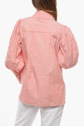 Awning Striped Shirt with Maxi Collar