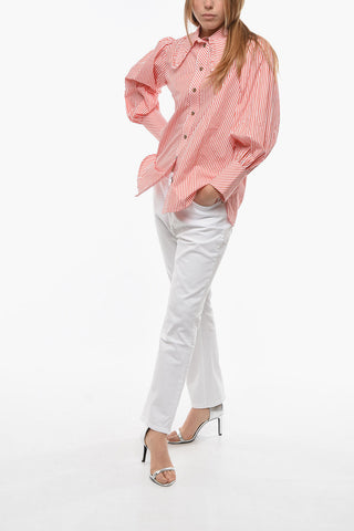 Awning Striped Shirt with Maxi Collar