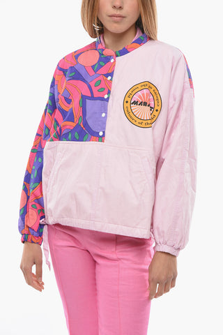 LIZZIP Patchwork Jacket with 80's Years Graffiti Pattern
