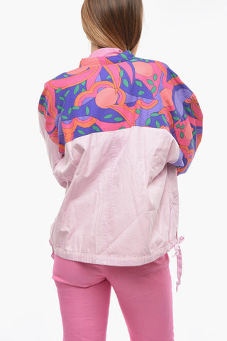 LIZZIP Patchwork Jacket with 80's Years Graffiti Pattern