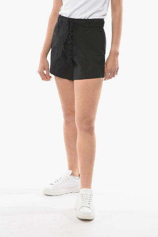 High Waist Cotton Shotrs With 3 Pockets