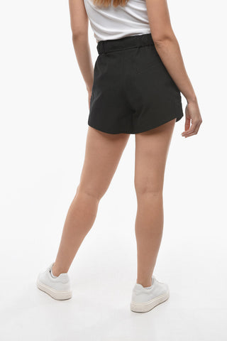 High Waist Cotton Shotrs With 3 Pockets