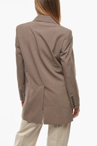 Oversized NAT Blazer With Padded Shoulder and Flap Pockets