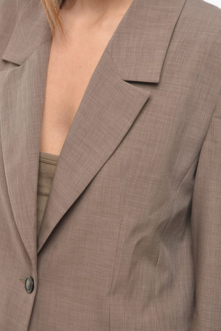 Oversized NAT Blazer With Padded Shoulder and Flap Pockets