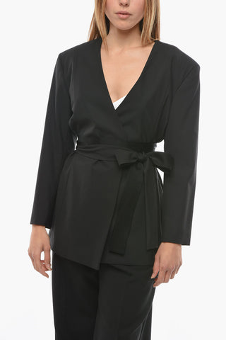 Blazer a Kimono in Misto Lana Vergine