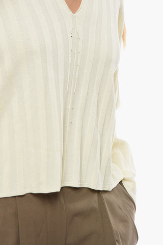 V-Neck Ribbed Sweater