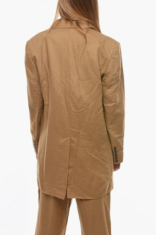 center vent notch lapel NAT 1-button blazer with padded shoulder