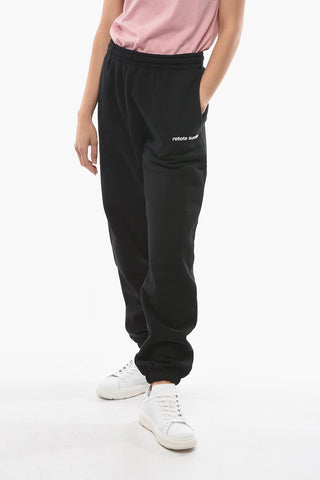 BIRGER CHRISTENSEN Fleeced Cotton MIMI Joggers with Embroidered Logo