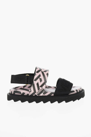 Sandali in Pelle con Motivo LA GRECA Allover
