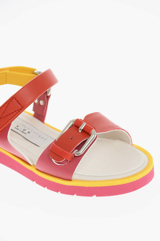 Multicolored Sandals with Velcro and Buckle Fastening