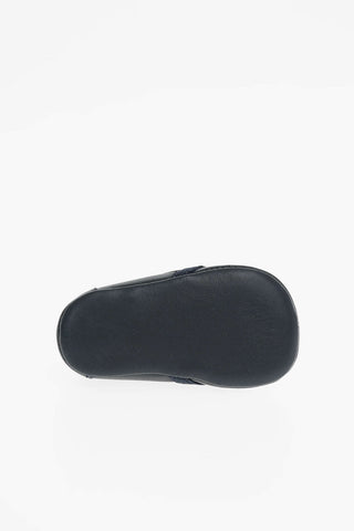 Calfskin Loafers with Gold-tone Logoed Application