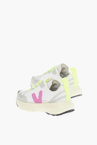 Suede and Alveomesh SMALL CANARY Sneakers with Logo
