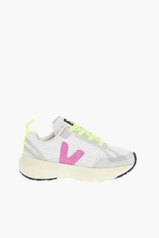 Suede and Alveomesh SMALL CANARY Sneakers with Logo