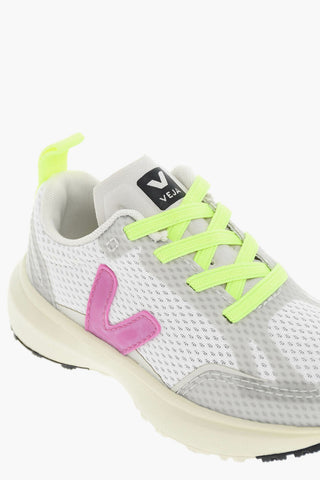 Suede and Alveomesh SMALL CANARY Sneakers with Logo
