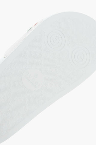 Calfskin Slids with Embossed Logo