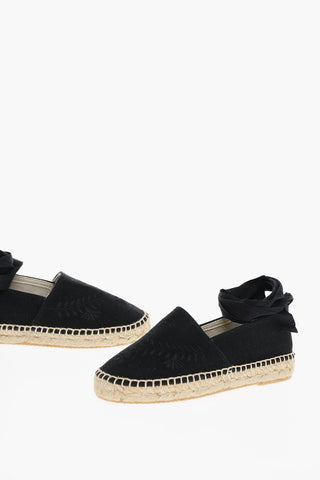 Espadrillas con Motivo Floreale e Chiusura alla Schiava