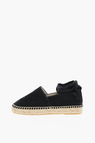 Espadrillas con Motivo Floreale e Chiusura alla Schiava