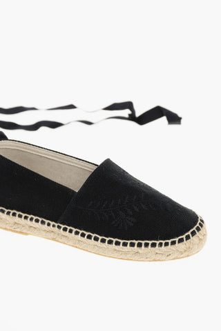 Espadrillas con Motivo Floreale e Chiusura alla Schiava