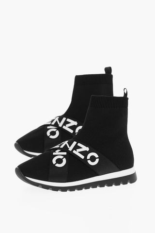 Sock Sneakers with Logoed Elastic Tape