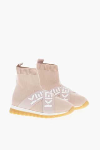 Sneakers a Calzino con Nastro Elastico Logato