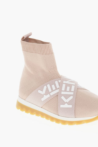 Sneakers a Calzino con Nastro Elastico Logato