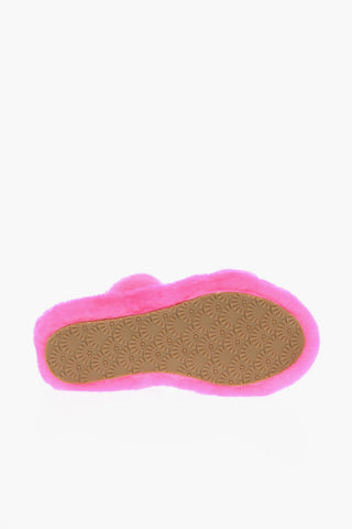 OH YEAH Shearling Slides with Logoed Band