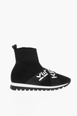 Sneakers a Calzino con Nastro Elastico Logato