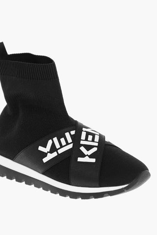 Sneakers a Calzino con Nastro Elastico Logato