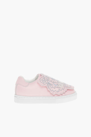 Calfskin Slip On Sneakers with Embroidered Tiger