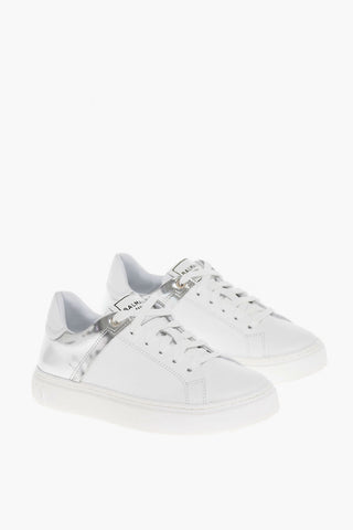 Calfskin Lace-up Low Shoes with Logo
