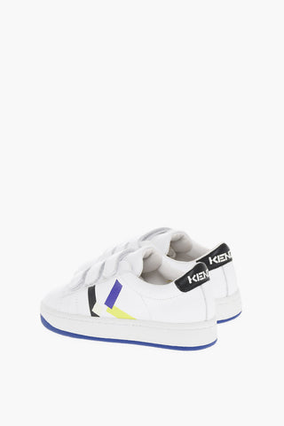 Sneakers in Pelle con Chiusura in Velcro e Logo Multicolor
