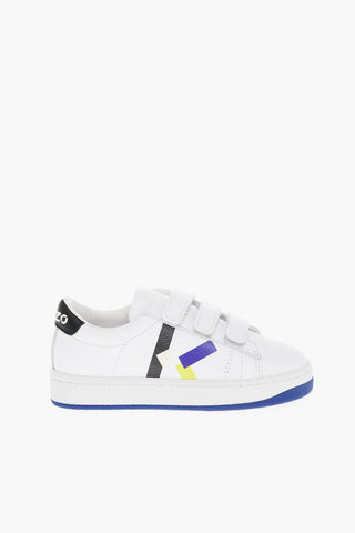 Sneakers in Pelle con Chiusura in Velcro e Logo Multicolor