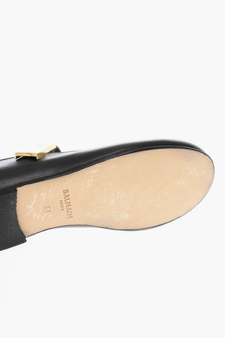 Ballerine in Pelle con Applicazione Dorata con Logo