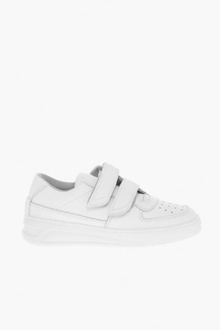 Sneakers in Pelle con Chiusura in Velcro e Logo