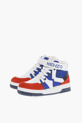 Calfskin High Sneakers with Animalier Pattern and Velcro