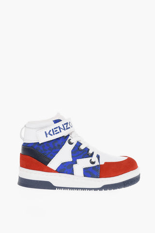 Calfskin High Sneakers with Animalier Pattern and Velcro