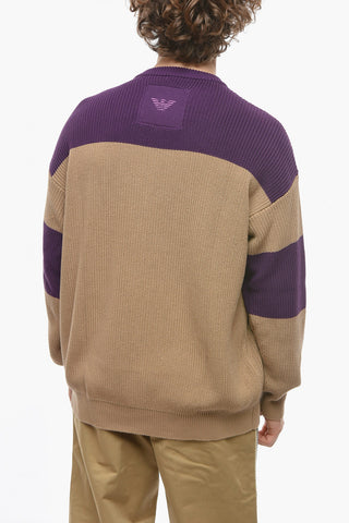 EMPORIO Knitted Two-toned Sweather with Crew Neck