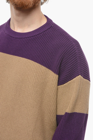 EMPORIO Knitted Two-toned Sweather with Crew Neck