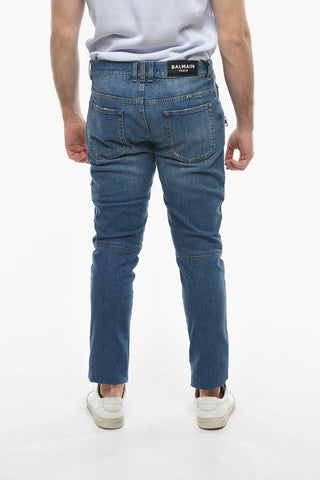 Stretch Cotton Slim Fit Biker Denims 15cm
