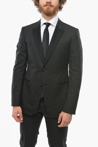 EMPORIO Virgin Wool Suit with Satin Peak Lapel