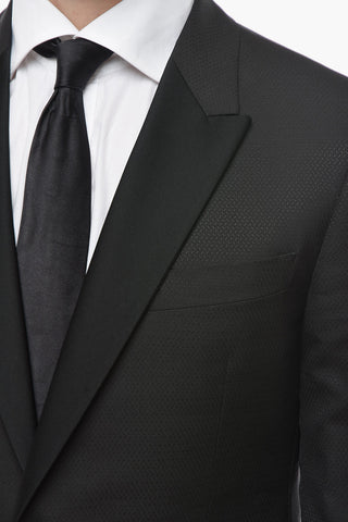 EMPORIO Virgin Wool Suit with Satin Peak Lapel