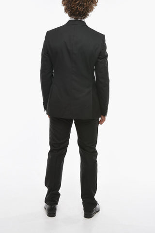EMPORIO Virgin Wool Suit with Satin Peak Lapel