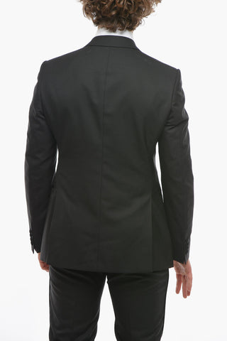 EMPORIO Virgin Wool Suit with Satin Peak Lapel