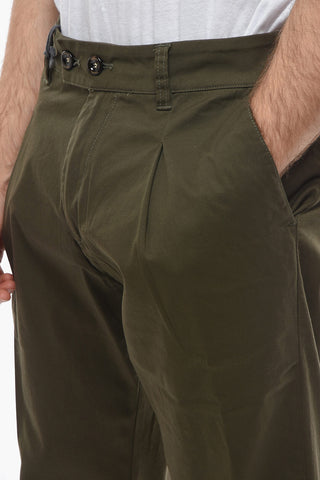 Single-Pleat Stretch Cotton MARAIS Pants