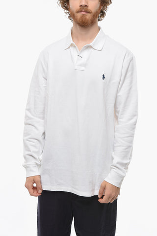 POLO Pique Cotton Long-sleeved Slim Fit Polo